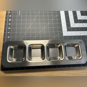 Amco stainless 4 compartment cocktail condiment tray, garnish server, rust proof